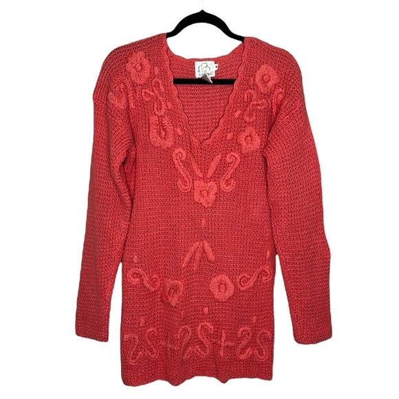 Gantos Womens V-neck Crochet Sweater & Embroidered‎ Patterns Size M (A100018) - Picture 1 of 5